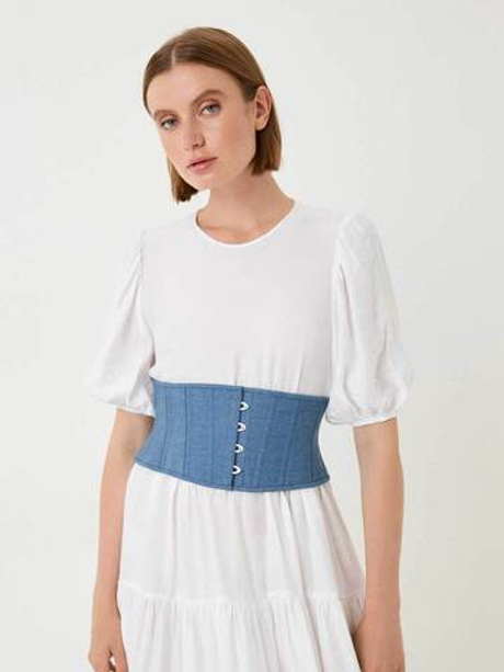 Джинсовый аксессуарный корсет