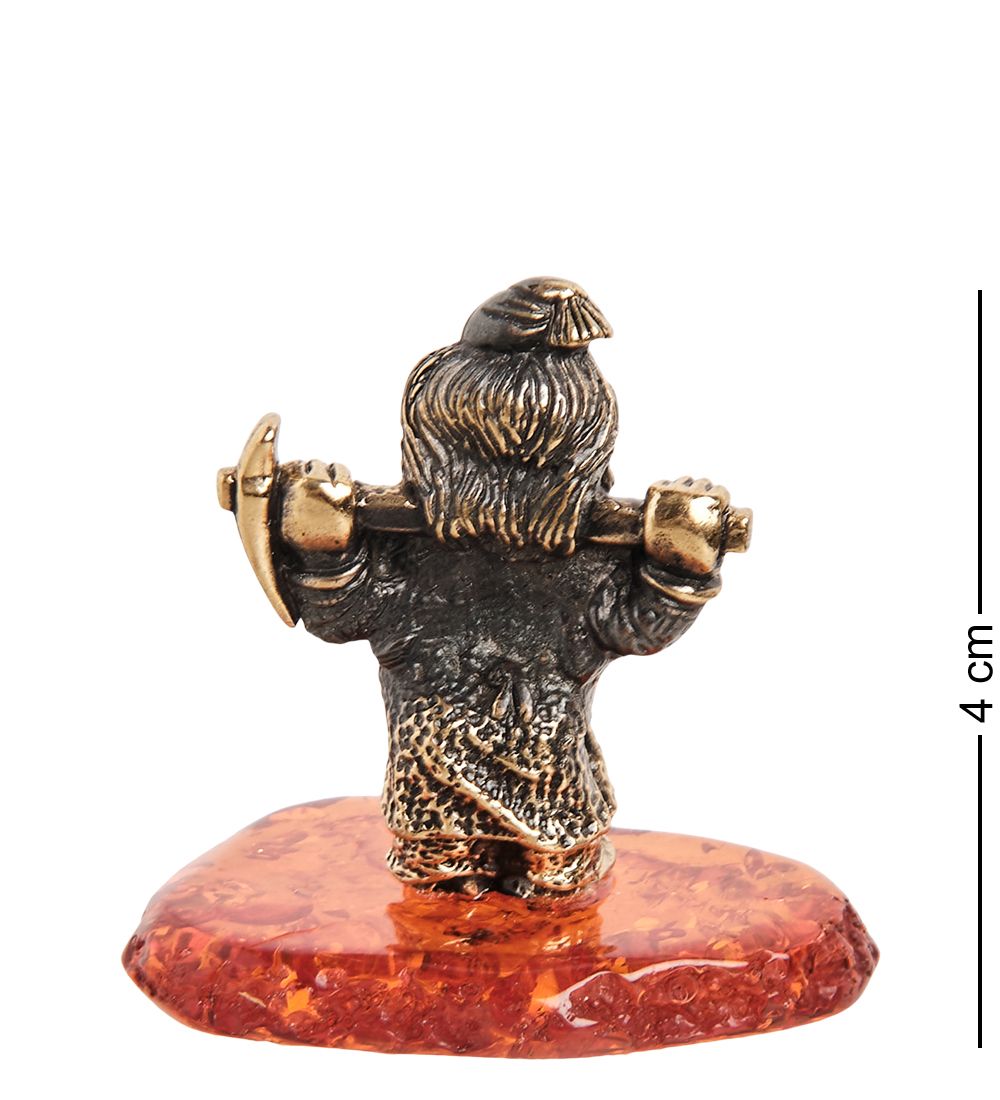 Народные промыслы AM-1512 Фигурка «Гном с киркой» (латунь, янтарь)