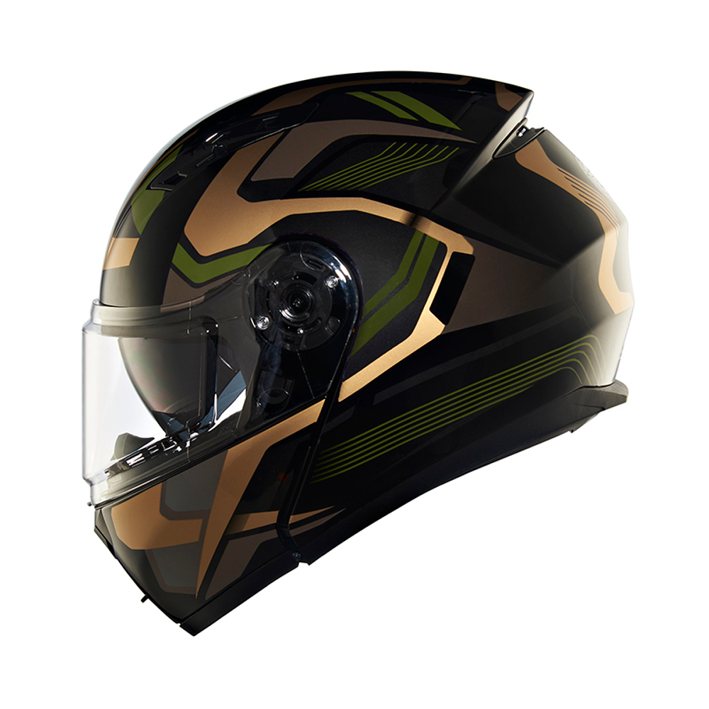 Шлем интеграл Royal Enfield, цвет - черно-золотой, размер - XL (620 мм), арт. RRGHEP000568 (HESS22014GLOSS BLACK & GOLDEN)