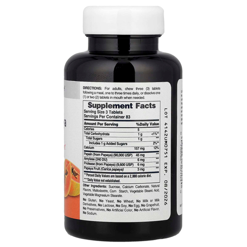 American Health, Оригинальный жевательный фермент папайи, 250 таблеток