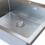 Мойка настол.монтаж 60х45 (3,0) вып 3 1/2  MIXLINE ПРО С ФАСКОЙ 22см с сифоном (сатин НАНО декор)