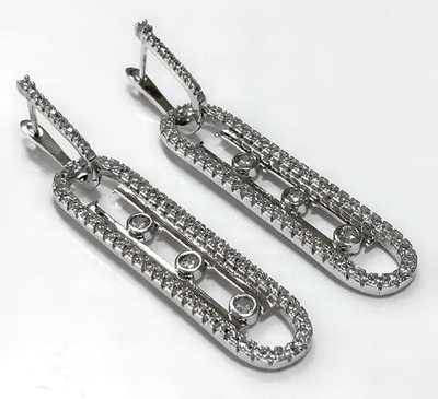 Серьги Эстерелла, серебро 925*, родирование, фианит/Ф