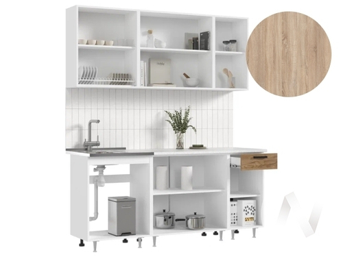 Кухня Рио NEW ЛДСП 1;8м (белый/дуб крафт/сонома)