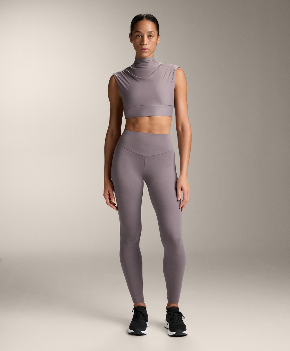 Oysho Топ Comfortlux с драпированным вырезом, сиреневый