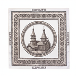 Шейный платок «Карельская церковь», 70×70 см