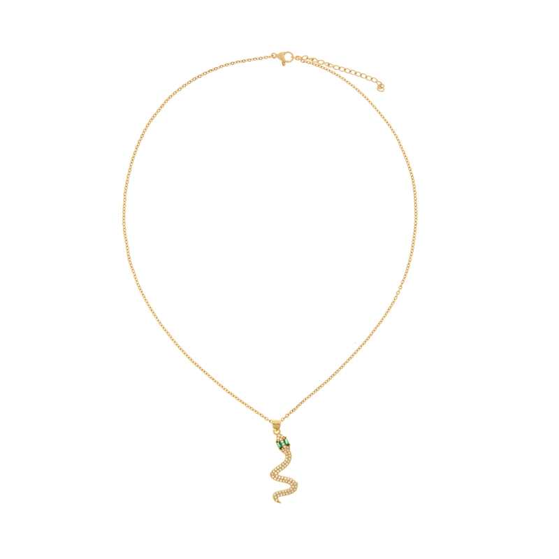 Колье Кристальная Змея – Зелёное