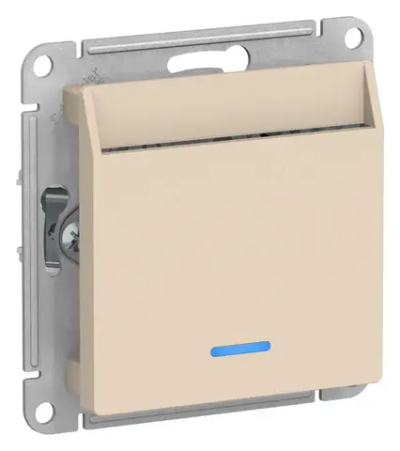 ATLASDESIGN ВЫКЛЮЧАТЕЛЬ карточный с подсветкой, 10А, без задержки отключения, механизм, БЕЖЕВЫЙ