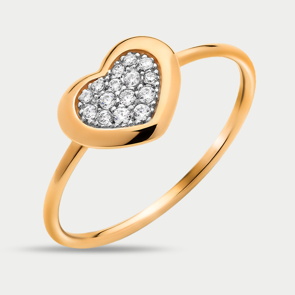 Кольцо для женщин из розового золота 585 пробы с фианитами (арт. 01-114842)