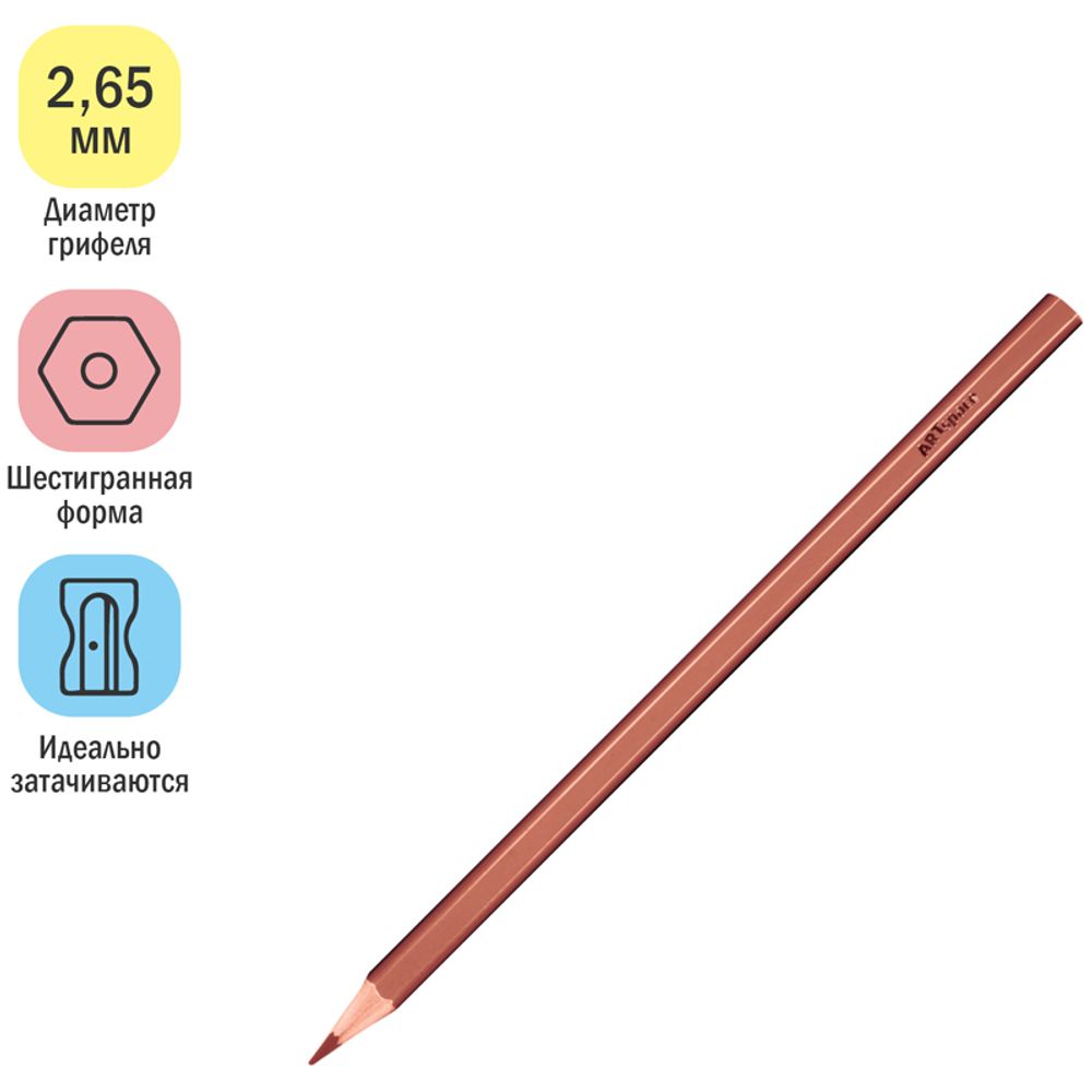 Карандаши цветные пластиковые ArtSpace "Подводный мир", 12цв., заточен., картон, европодвес