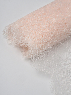 Кружево шантильи айвори неэластичное ширина 22 см ОТРЕЗ 1 м