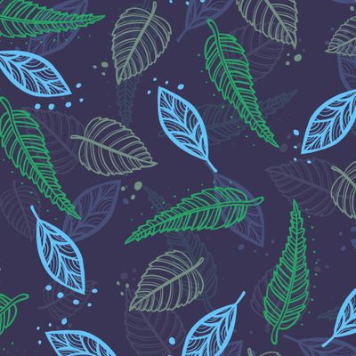 Hand drawn tropical leaves. seamless pattern illustration