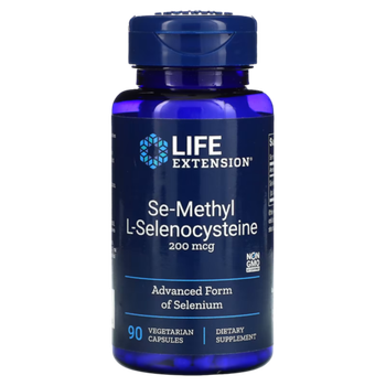 Life Extension Se-Methyl L-Selenocysteine 200mcg 90 vcaps, Селен, Селеноцистеин