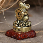 Фигурка мышка на камне "Достатка", 3,5 х 2,2 х 2,2 см