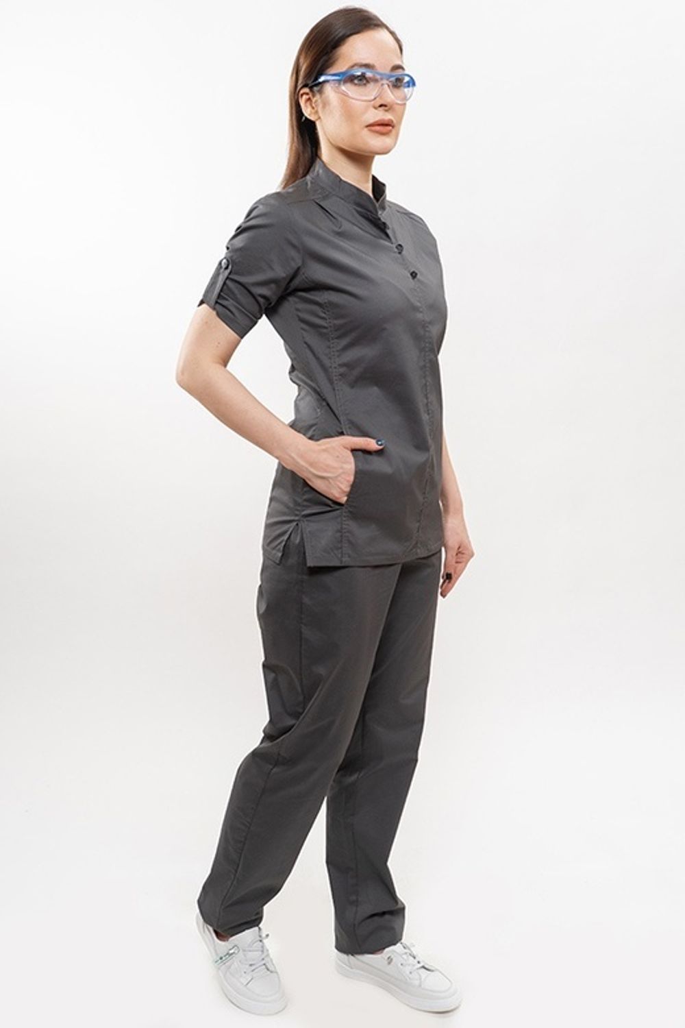 Медицинский топ Доктор Чехов, арт.5131 Pewter