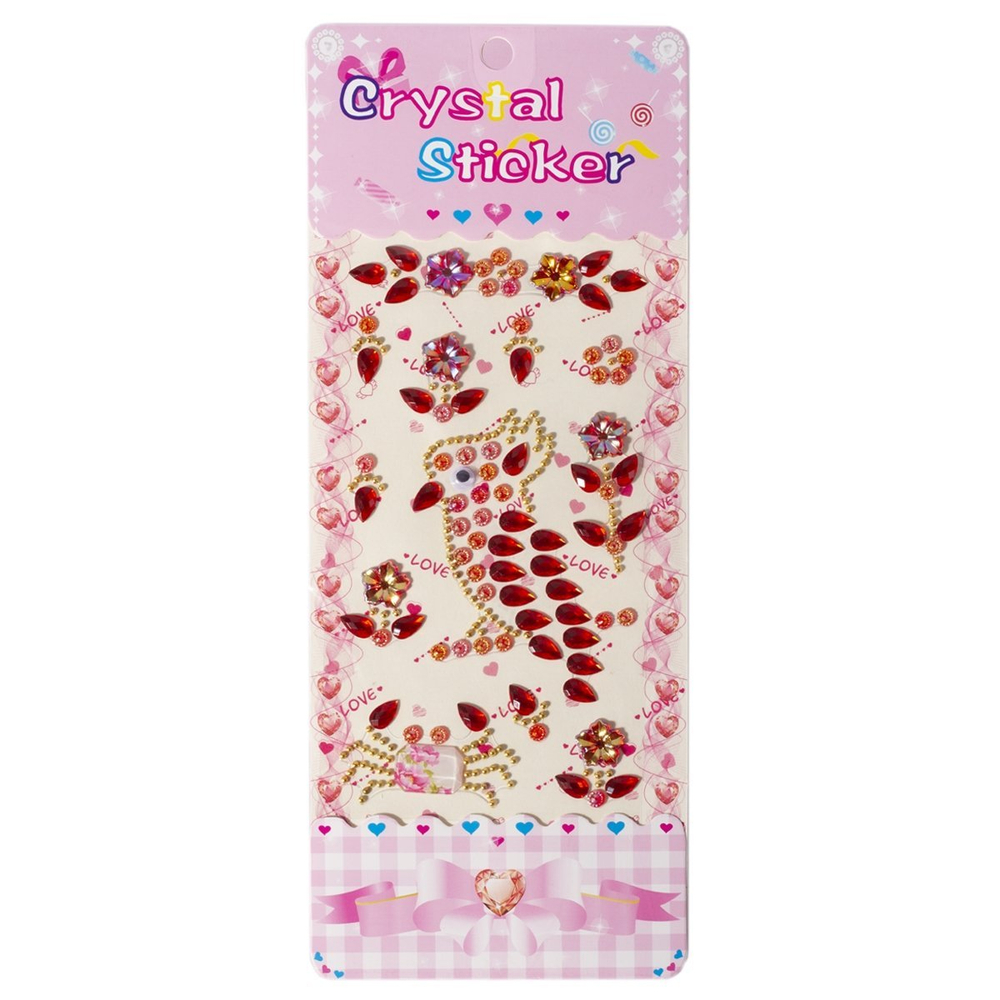 Наклейки-стразы Alingar, акриловые, "Попугай", пакет с европодвесом