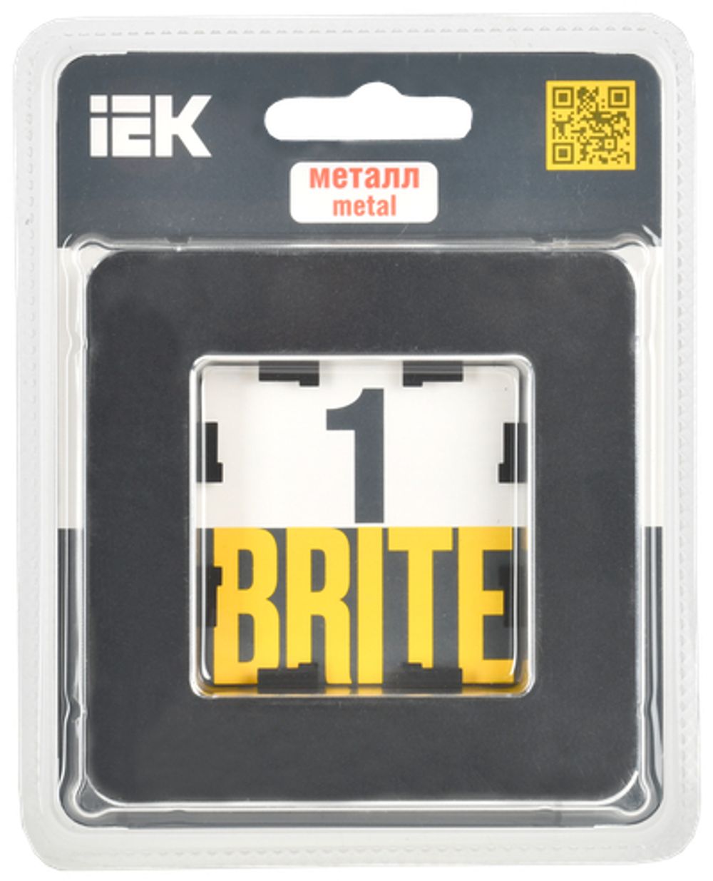 BRITE Рамка 1-местная РУ-1-1-Бр металл черный RE IEK