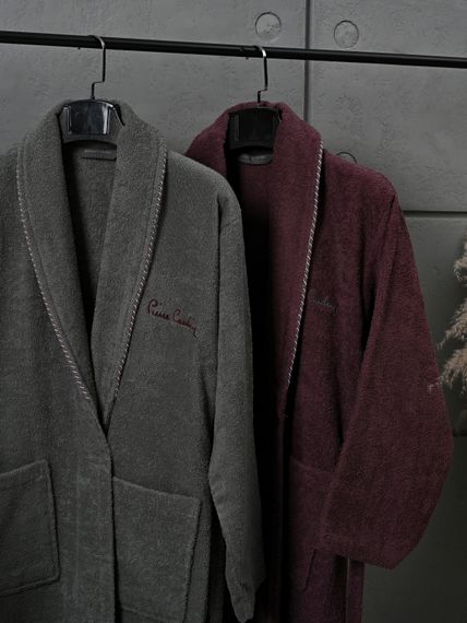 Набор махровый халат мужской и женский с полотенцами PIERRE CARDIN