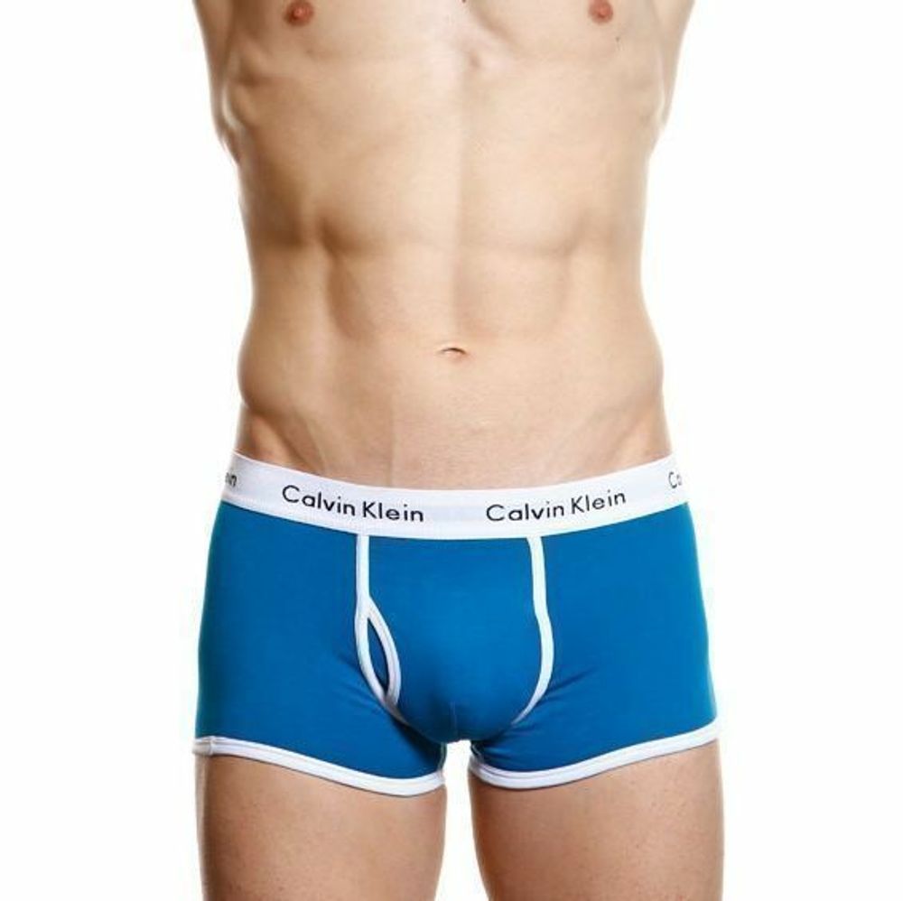 Мужские трусы боксеры лазурно-синие Calvin Klein Azure Blue Trunks