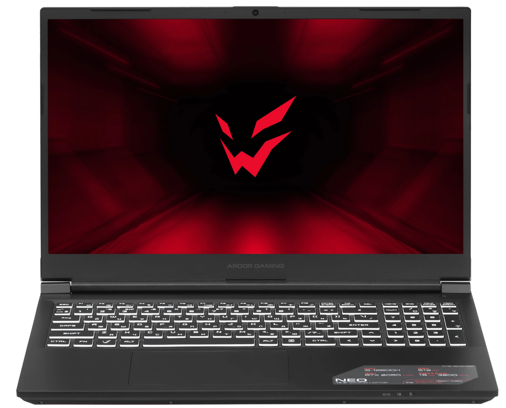 15.6" Ноутбук ARDOR GAMING NEO N15-I5ND400 (1920x1080, Intel Core i5-12600H, RAM 16ГБ, SSD 512ГБ, NVIDIA GeForce RTX 2050, Win 11 Pro)