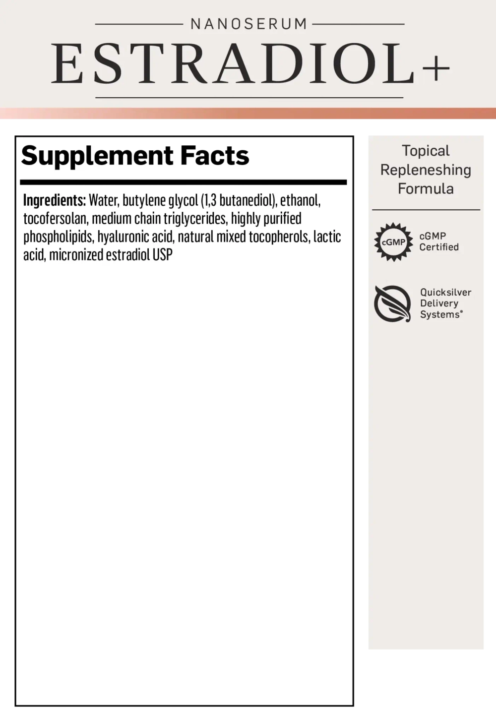 Estradiol+ 30 ml Quicksilver Scientific