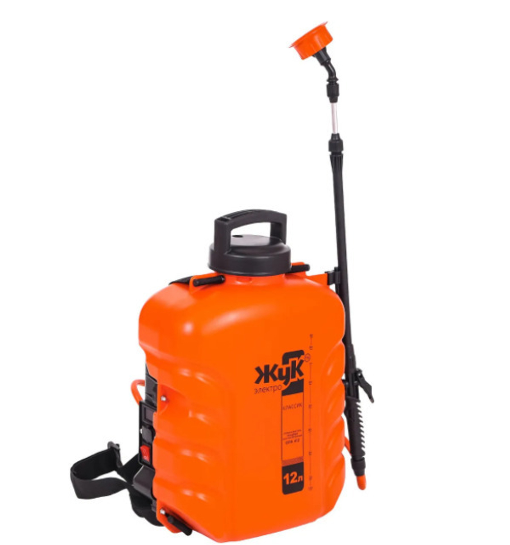 Опрыскиватель аккумуляторный ЖУК Электро Классик 12 литров / Электроопрыскиватель / Садовый / Электрический / Ранцевый