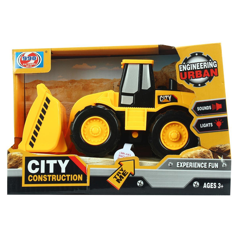 Машинка Junfa Спецтехника Экскаватор-автогрейдер звук cвет