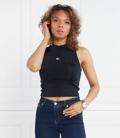 Топ BADGE HIGH NECK TANK Tommy Jeans - темно-синий(DW0DW16117)
