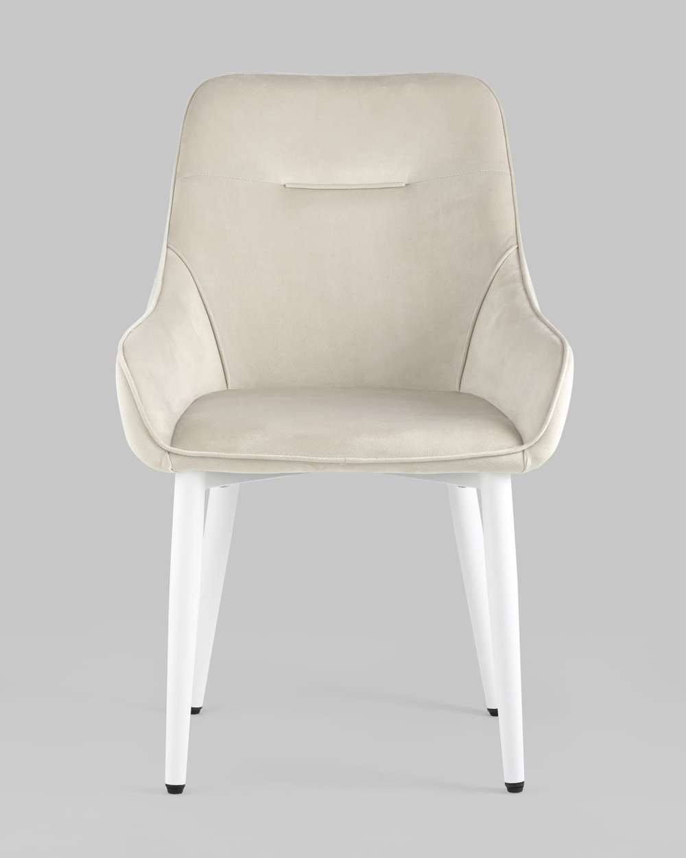 Стул Диана велюр кремовый ножки белые 4 шт