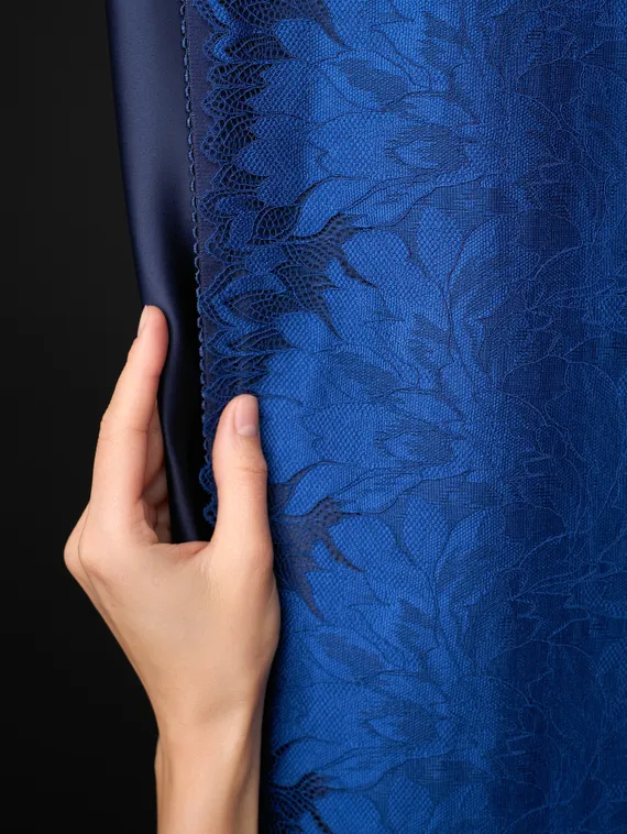 03-77 ОПТ Кружево эластичное 24 см, синий