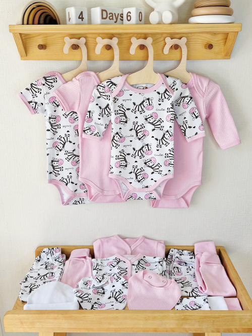 Комплект одежды из 20 предметов Зебры pink
