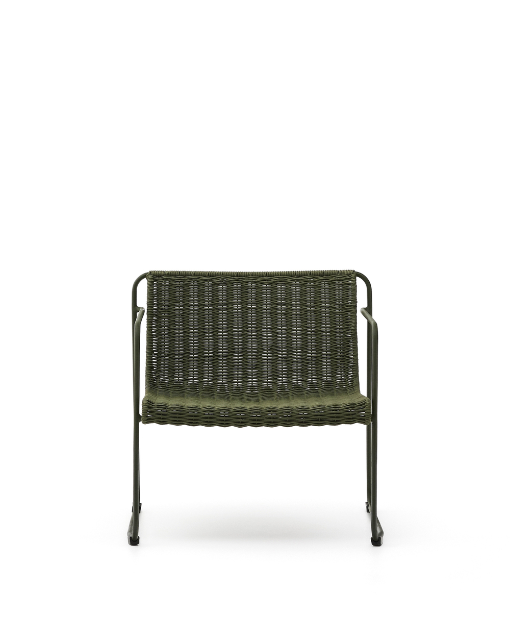 Кресло Maurina из оцинкованной стали зелёного цвета и зелёным шнуром