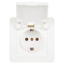 Розетка Intro Style 7-203-01 с заземлением 2P+E Schuko с крышкой 16А-250В IP20 СУ белый