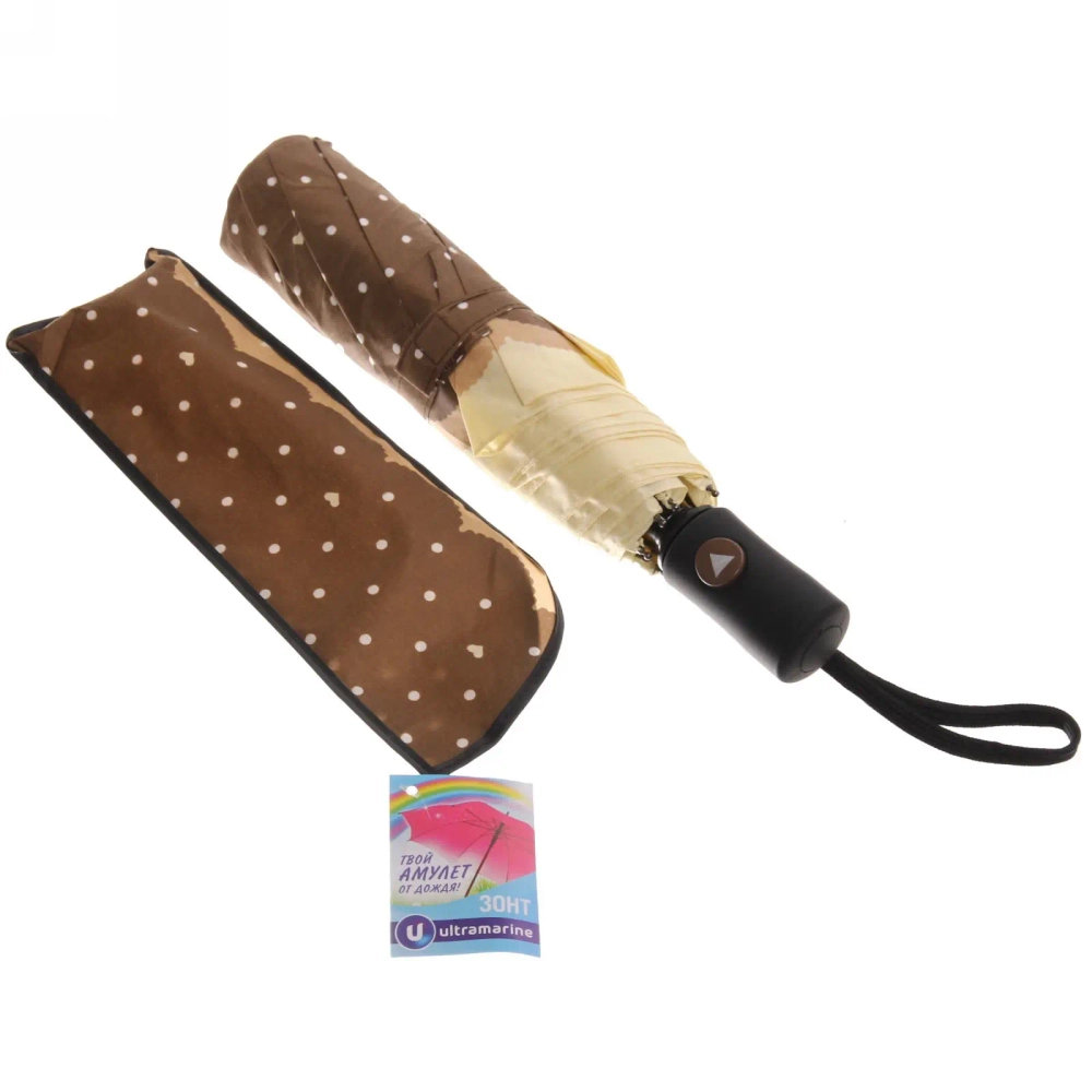 Зонт женский полуавтомат «Ультрамарин - Лагуна», микс 6 цветов, 8 спиц, d-100см, длина в слож. виде 28см, голубые цветы