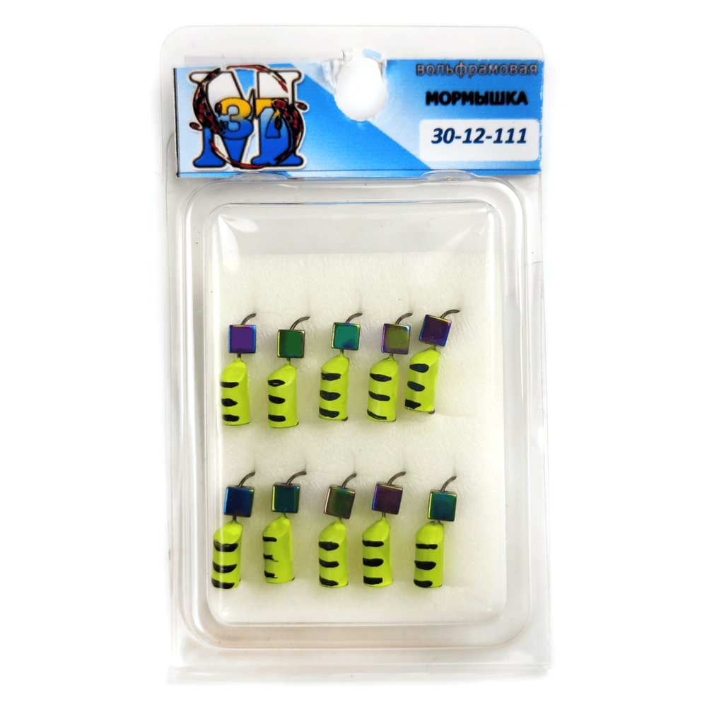 Мормышка "Столбик" флюоресцентный + кубик (3мм, 0.7гр)