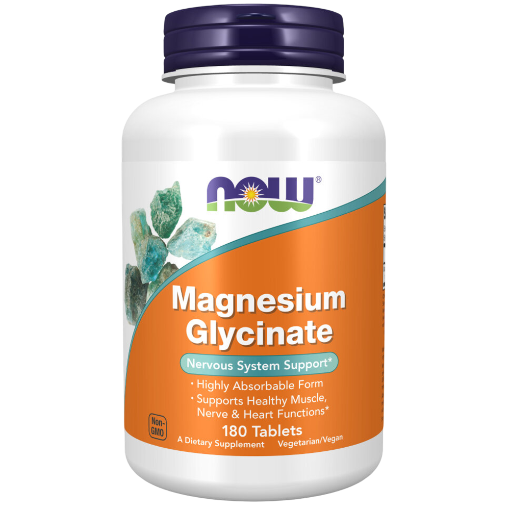 Now Foods Magnesium Glycinate 180 tablets, Глицинат Магния , Магний
