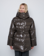 Пуховик со съемным капюшоном из нейлона Монклер хаки