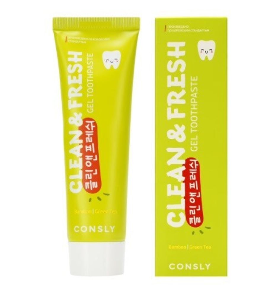 Зубная паста гелевая с экстрактами бамбука и зеленого чая CONSLY Clean&amp;Fresh Gel Toothpaste Bamboo G