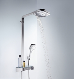 Душевая система Hansgrohe Raindance Select Push 300 3jet Showerpipe белый/хром 27127400
