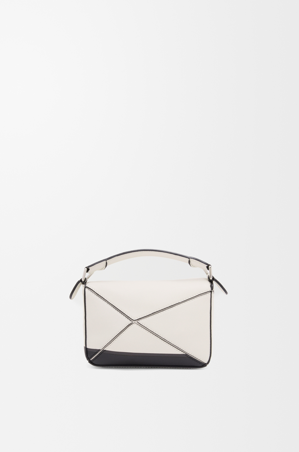 Loewe Мини-сумка Puzzle Futurist Cat из классической телячьей кожи, экрю