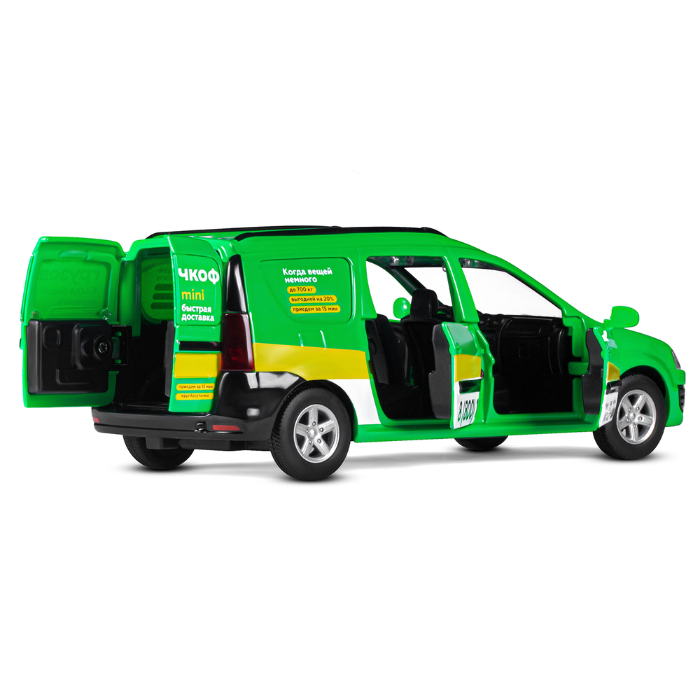 Модель 1:24 LADA LARGUS "Грузовичкоф", зеленый, откр. 4 двери. капот, багажник, свет, звук