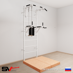 Шведская стенка Sv Sport усиленная 6734 (Турник стандарт/Брусья/Трапеция/Мат 1м)