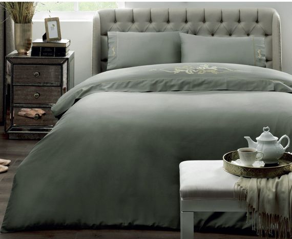 Постельное белье IMPERIAL хаки жаккард deluxe TIVOLYO HOME Турция