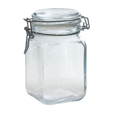 Банка стеклянная Кремлин 1000мл с метал.клипсой+пласт.уплотн. Pasabahce