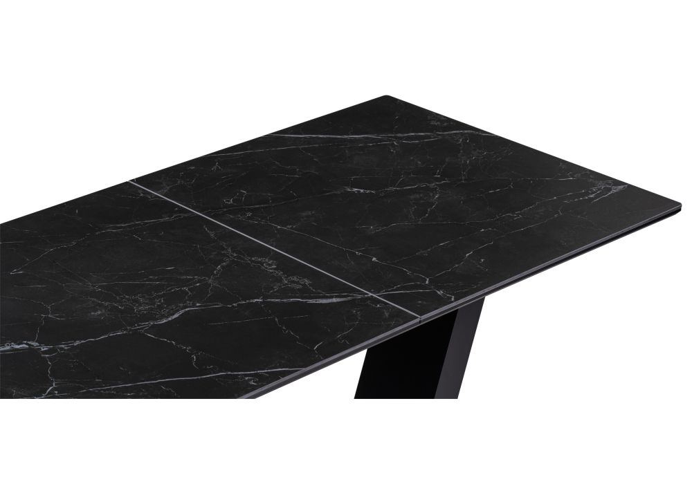 Стол на тумбе Иматра 140х80х76 черный мрамор / черный кварц