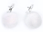 Зажимы для сосков с белым пушком (Цвет: белый)