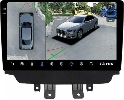Магнитола для Mazda CX-3 2014-2023 (монохром) - Teyes CC3-2K-360 монитор 10.36" 2K QLED на Android 10, Быстрая, CarPlay, 4G SIM-слот, 4 камеры в комплекте