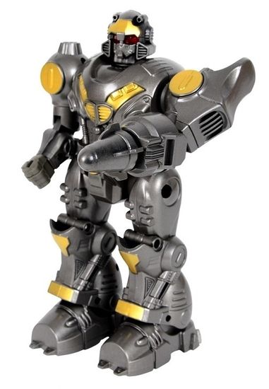 Робот на батарейках, оружие в комплекте, звуковые и световые эффекты