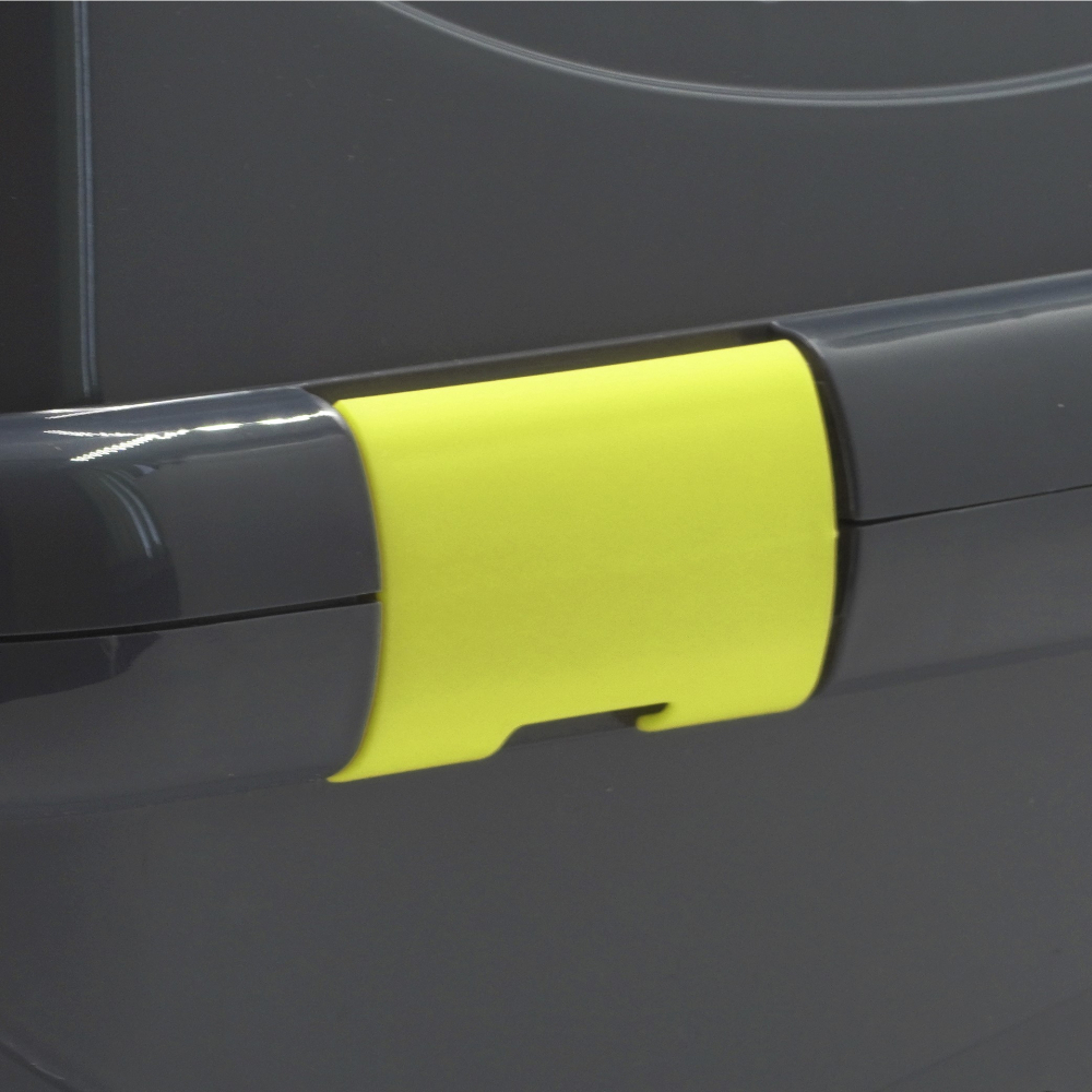 Переноска ZOOSET с металлической дверцей и ремнем, серая/желтая - (S) 42х29х29,5 см