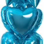 F Шар Сердце 18'' / 46 см, Аквамарин сатин Capri (БГ-15)