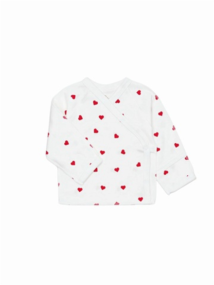 Распашонка-кимоно Сердечки red (56,62)